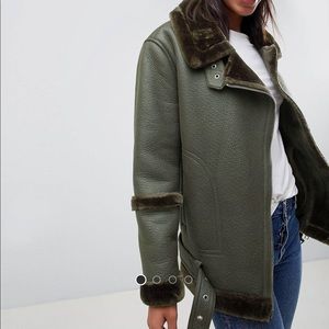 ASOS Olive green aviator jacket